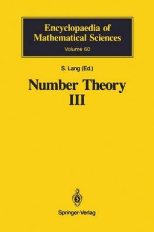 Cover of Number Theory III