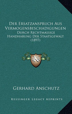 Book cover for Der Ersatzanspruch Aus Vermogensbeschadigungen