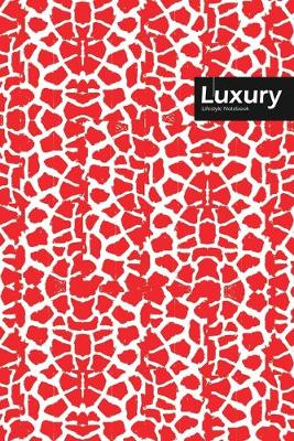 Book cover for Luxury Lifestyle, Animal Print, Write-in Notebook, Dotted Lines, Wide Ruled, Medium Size 6 x 9 Inch, 288 Pages (Red)