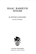 Cover of Isaac Bashevis Singer