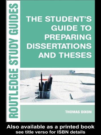 Book cover for Student's Guide to Preparing Dissertations and Thesesnbnb