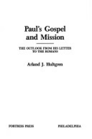 Cover of Paul's Gospel and Mission