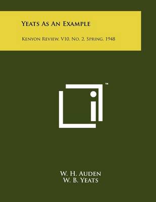 Book cover for Yeats As An Example