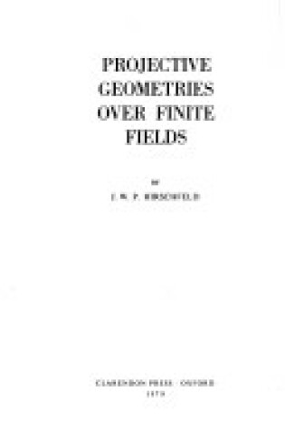 Cover of Projective Geometries Over Finite Fields