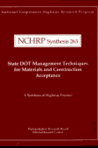 Cover of State Dot Management Techniques for Materials and Construction Acceptance