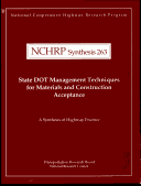 Book cover for State Dot Management Techniques for Materials and Construction Acceptance