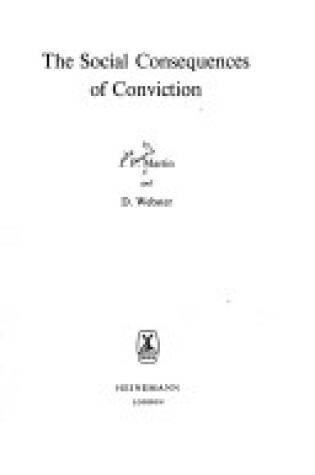 Cover of The Social Consequences of Conviction