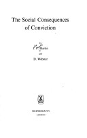 Cover of The Social Consequences of Conviction