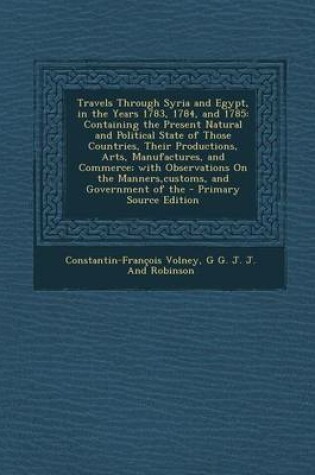 Cover of Travels Through Syria and Egypt, in the Years 1783, 1784, and 1785