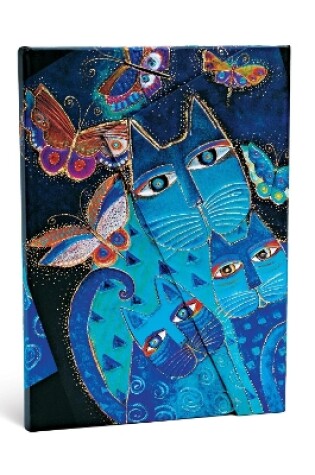 Cover of Blue Cats & Butterflies Lined Hardcover Journal