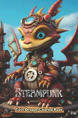 Cover of Steampunk Cute Dragon Coloring Book