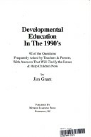 Cover of Developmental Education in the 1990's