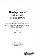 Book cover for Developmental Education in the 1990's