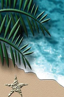 Book cover for Journal Stylized Beach Scene Shoreline Ocean Sand Starfish