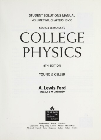 Book cover for Student Solutions Manual, Volume 2 (chs.17-30) for College Physics