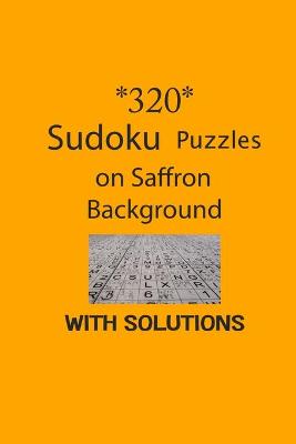 Book cover for 320 Sudoku Puzzles on Saffron background with solutions