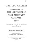 Book cover for Operations of the Geometric and Military Compass