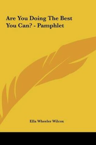 Cover of Are You Doing the Best You Can? - Pamphlet