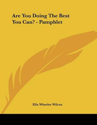 Book cover for Are You Doing the Best You Can? - Pamphlet