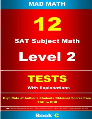 Book cover for 12 SAT Subject Math Level 2 Tests