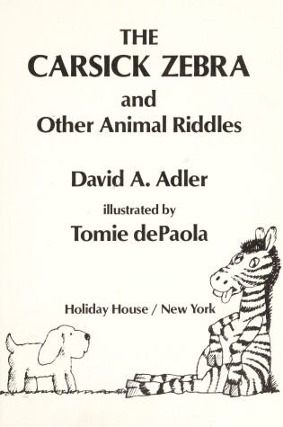 Cover of The Carsick Zebra and Other Animal Riddles