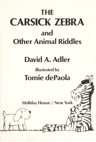 Book cover for The Carsick Zebra and Other Animal Riddles