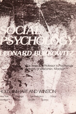 Cover of Survey of Social Psychology