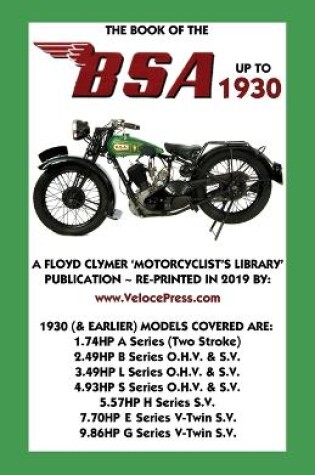 Cover of Book of the BSA Up to 1930