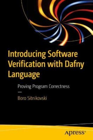 Cover of Introducing Software Verification with Dafny Language