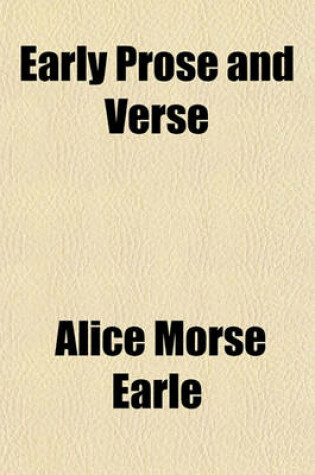 Cover of Early Prose and Verse