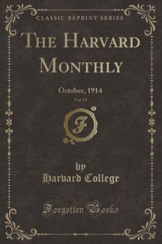 Cover of The Harvard Monthly, Vol. 59