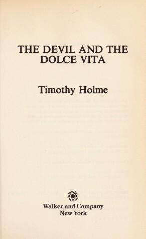 Book cover for The Devil and the Dolce Vita