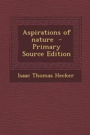 Cover of Aspirations of Nature - Primary Source Edition