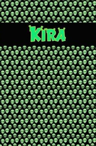 Cover of 120 Page Handwriting Practice Book with Green Alien Cover Kira