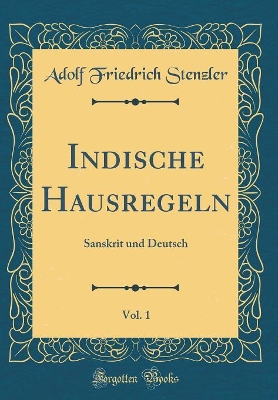 Book cover for Indische Hausregeln, Vol. 1