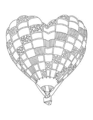 Book cover for Heart Hot Air Balloon Bullet Journal with Floral Margins for Adult Coloring