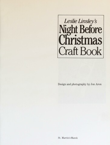 Book cover for Leslie Linsley's Night Before Christmas Craft Book