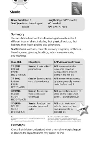 Cover of BC NF Blue (KS2) B/4A Sharks Guided Reading Card