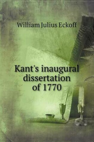 Cover of Kant's inaugural dissertation of 1770