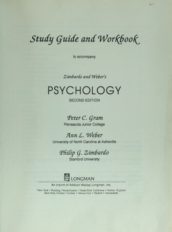 Book cover for Study Guide and Workbook for Psychology 2e