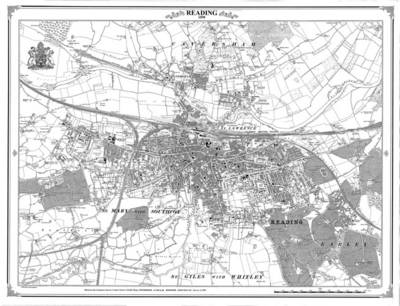 Book cover for Reading 1898 Heritage Cartography Victorian Town Map