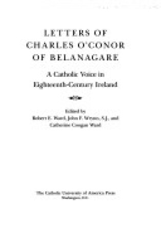 Cover of Letters of Charles O'Conor of Belanagare