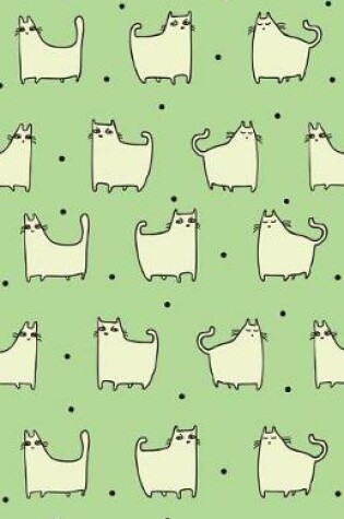 Cover of Journal Notebook For Cat Lovers - Funny Cat Pattern In Green