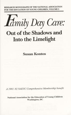 Book cover for Family Day Care: out of the Shadows and into the Limelight