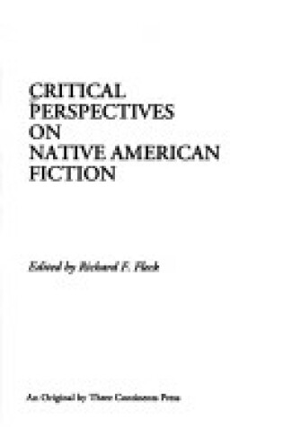 Cover of Critical Perspectives Native American Lit