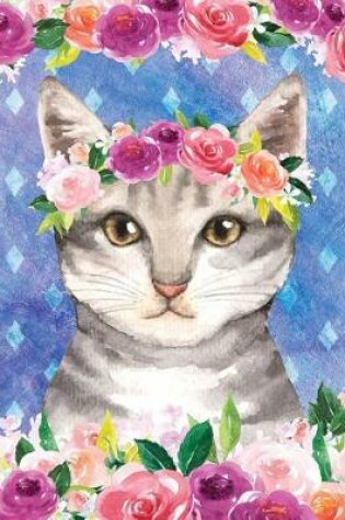 Cover of My Big Fat Journal Notebook For Cat Lovers Tabby In Flowers