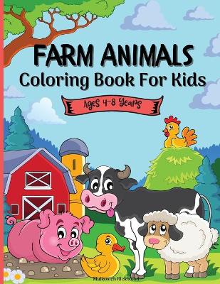 Book cover for Farm Animals Coloring Book For Kids 4-8 years