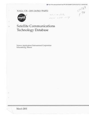 Book cover for Satellite Communications Technology Database. Part 2