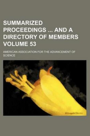 Cover of Summarized Proceedings and a Directory of Members Volume 53