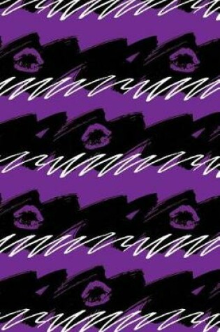 Cover of Bullet Journal Purple Lips - Abstract Purple and Black Pattern